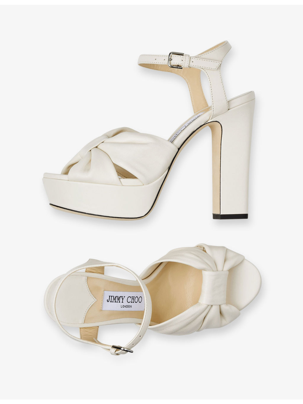 Heloise 120 knotted-strap leather platform heels - 2