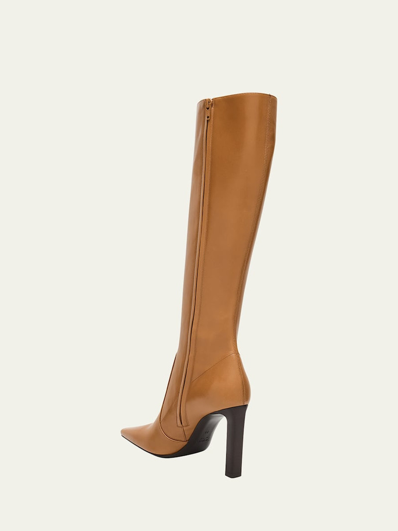 SAINT LAURENT Francoise Smooth Leather Knee-High Boots outlook