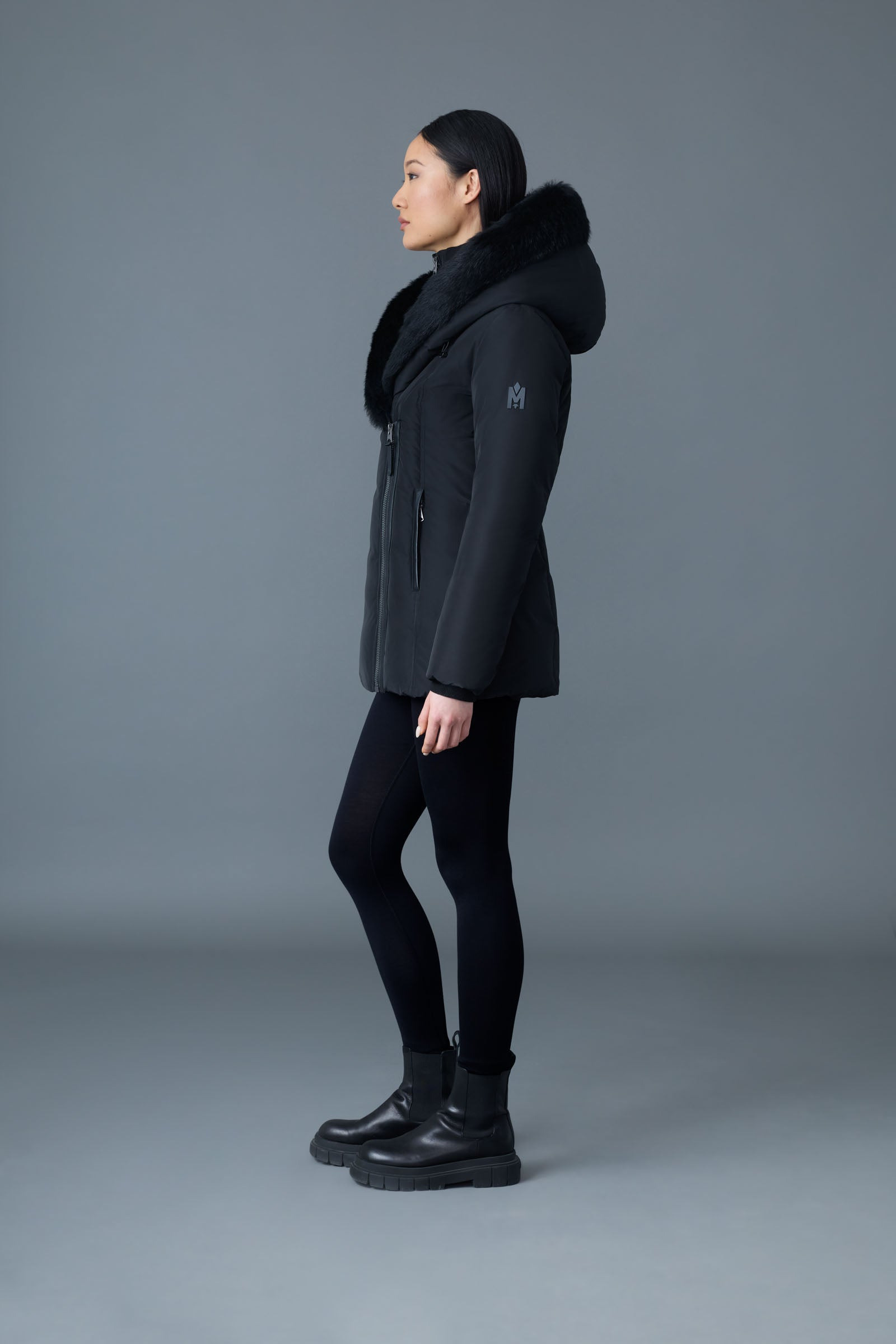 ADALI Down coat with sheepskin Signature Mackage Collar - 3