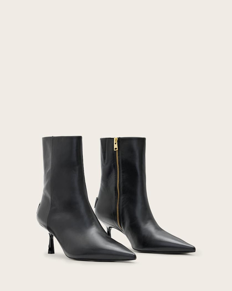 VIVIAN POINTED TOE LEATHER BOOTS 6