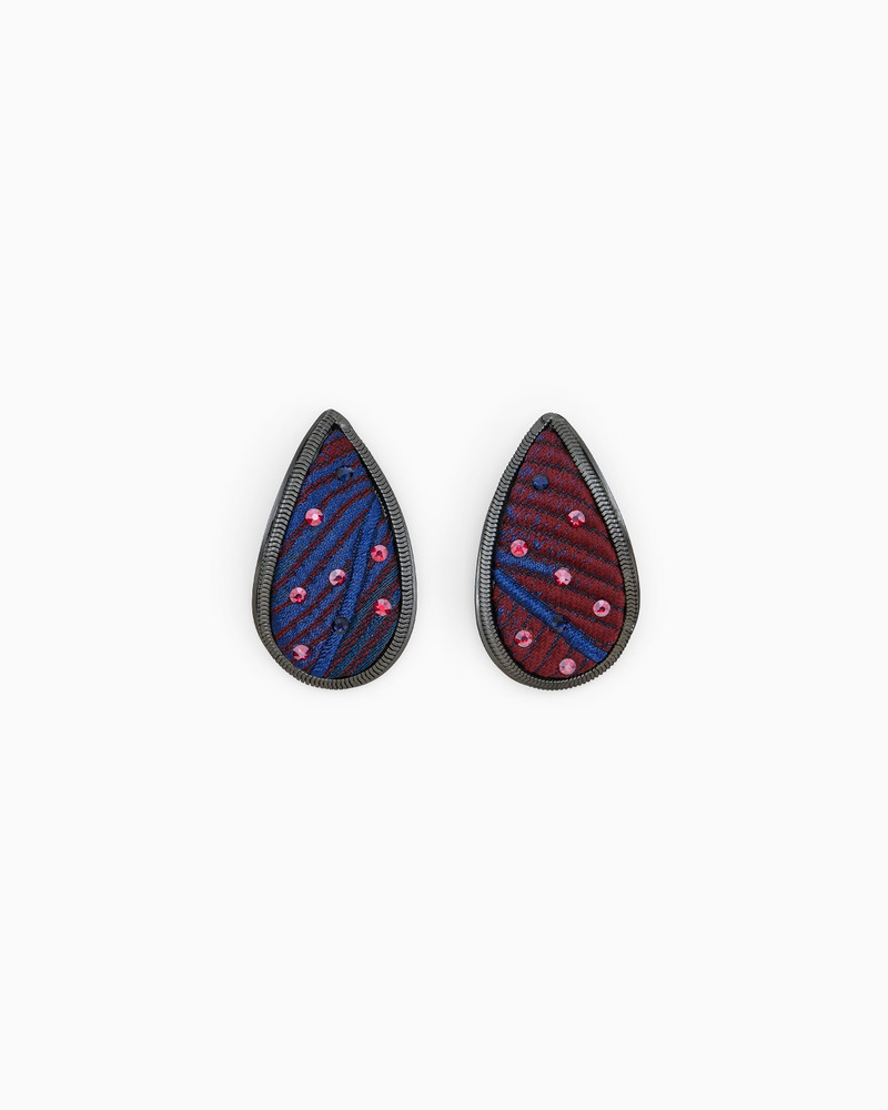 DROP EARRINGS COVERED IN FABRIC WITH CRYSTALS 1