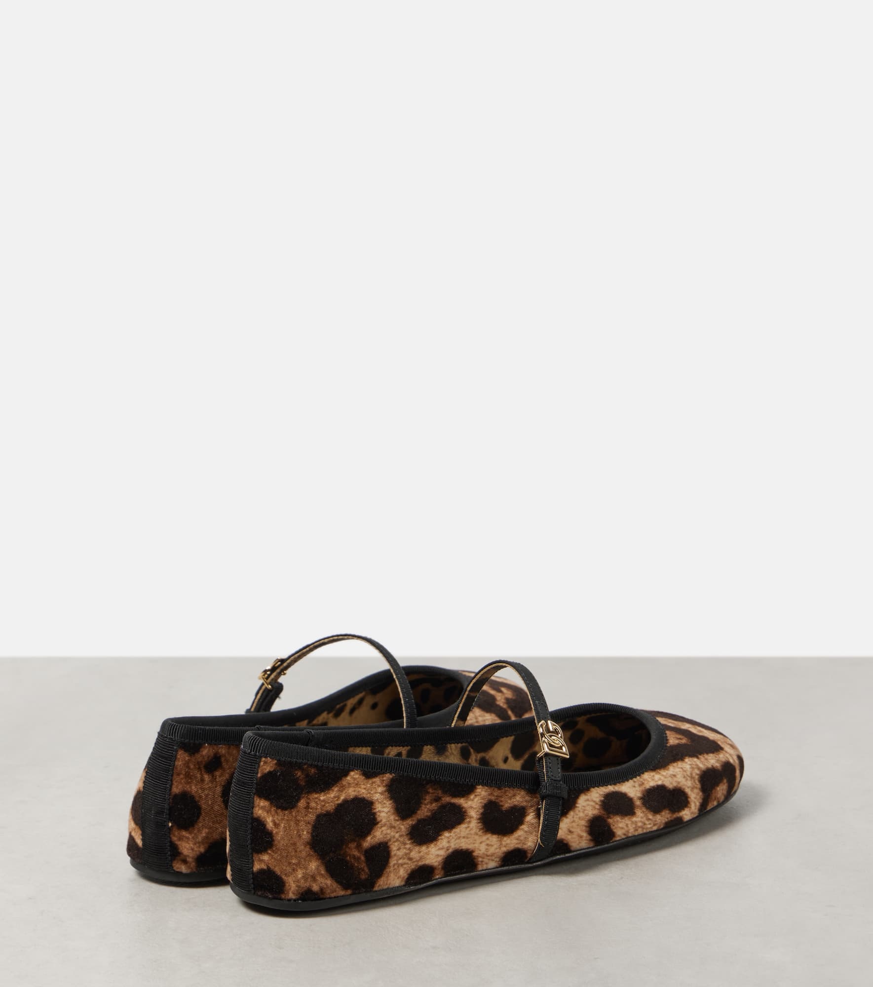 Vally leopard-print velvet Mary Jane flats - 2