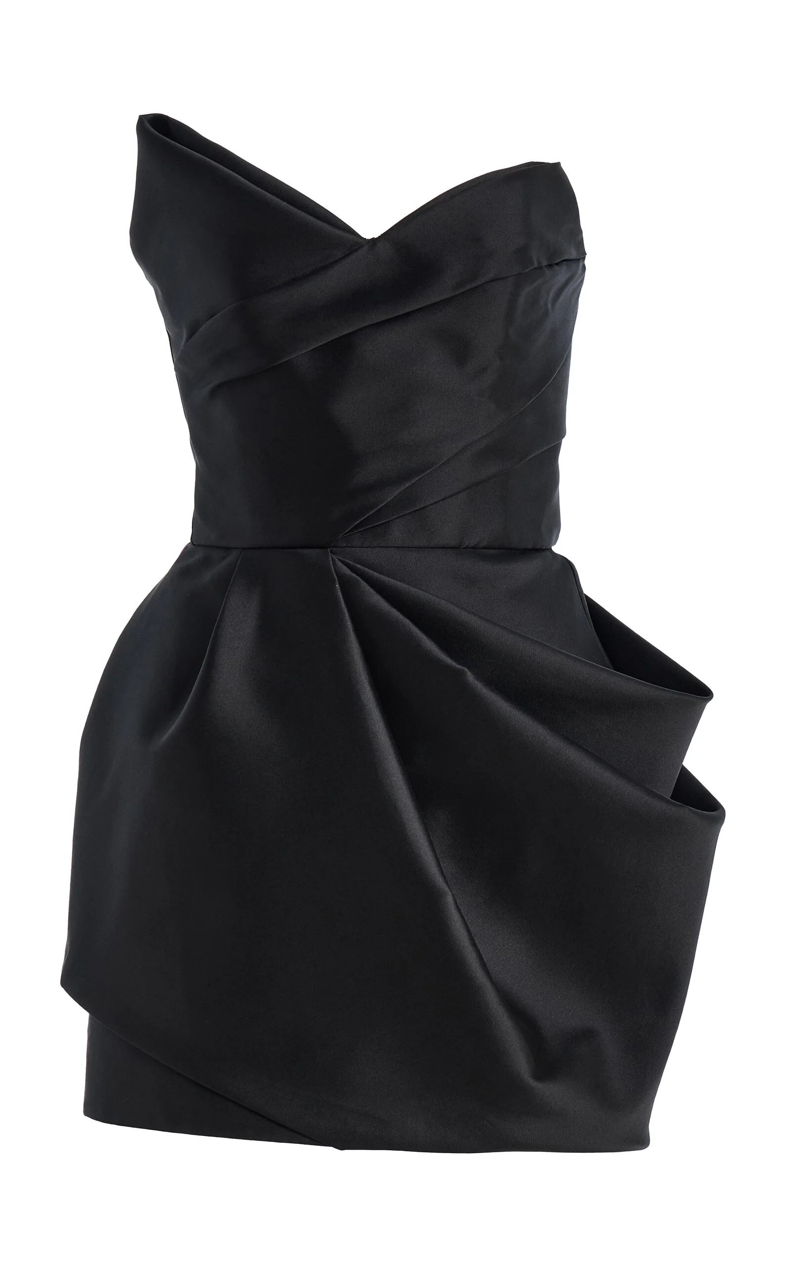 Strapless Draped Mini Dress black - 1