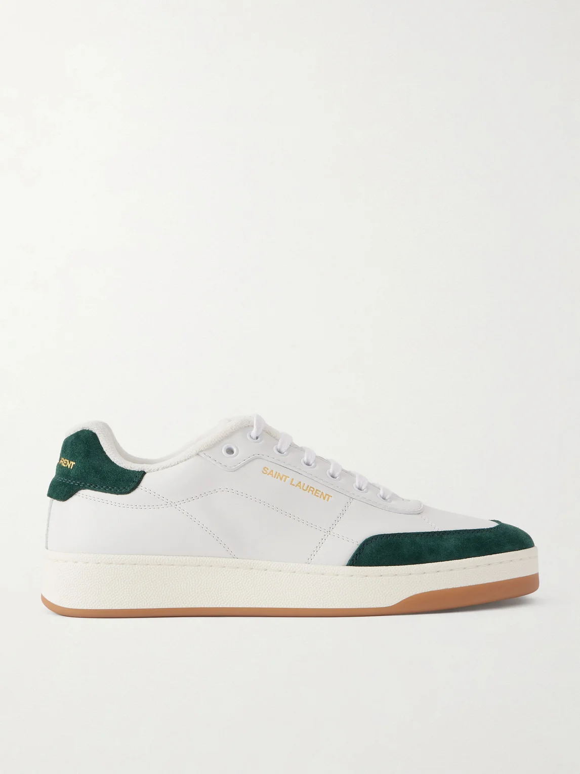 SL/61 Suede-Trimmed Leather Sneakers - 1