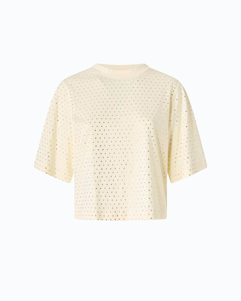 T-SHIRT WITH RHINESTONES AND LOGO 1