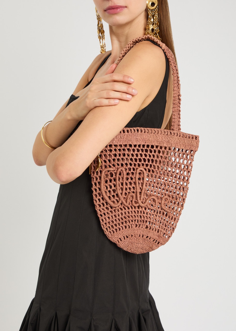Chloe Summer Banana Logo Raffia Tote - 5