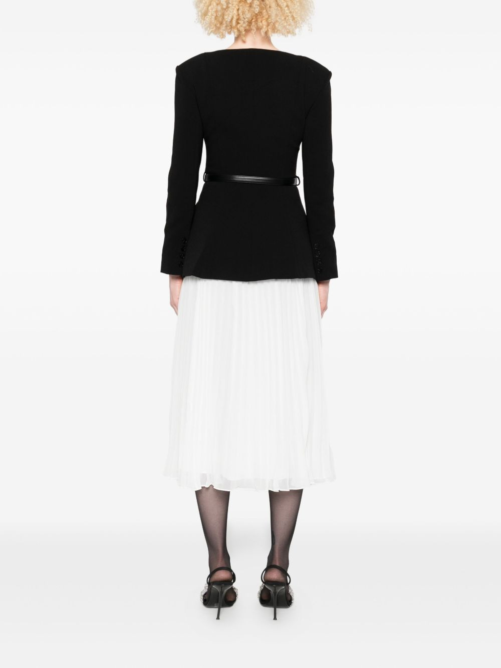 pleated-panel bow-detail midi dress - 4