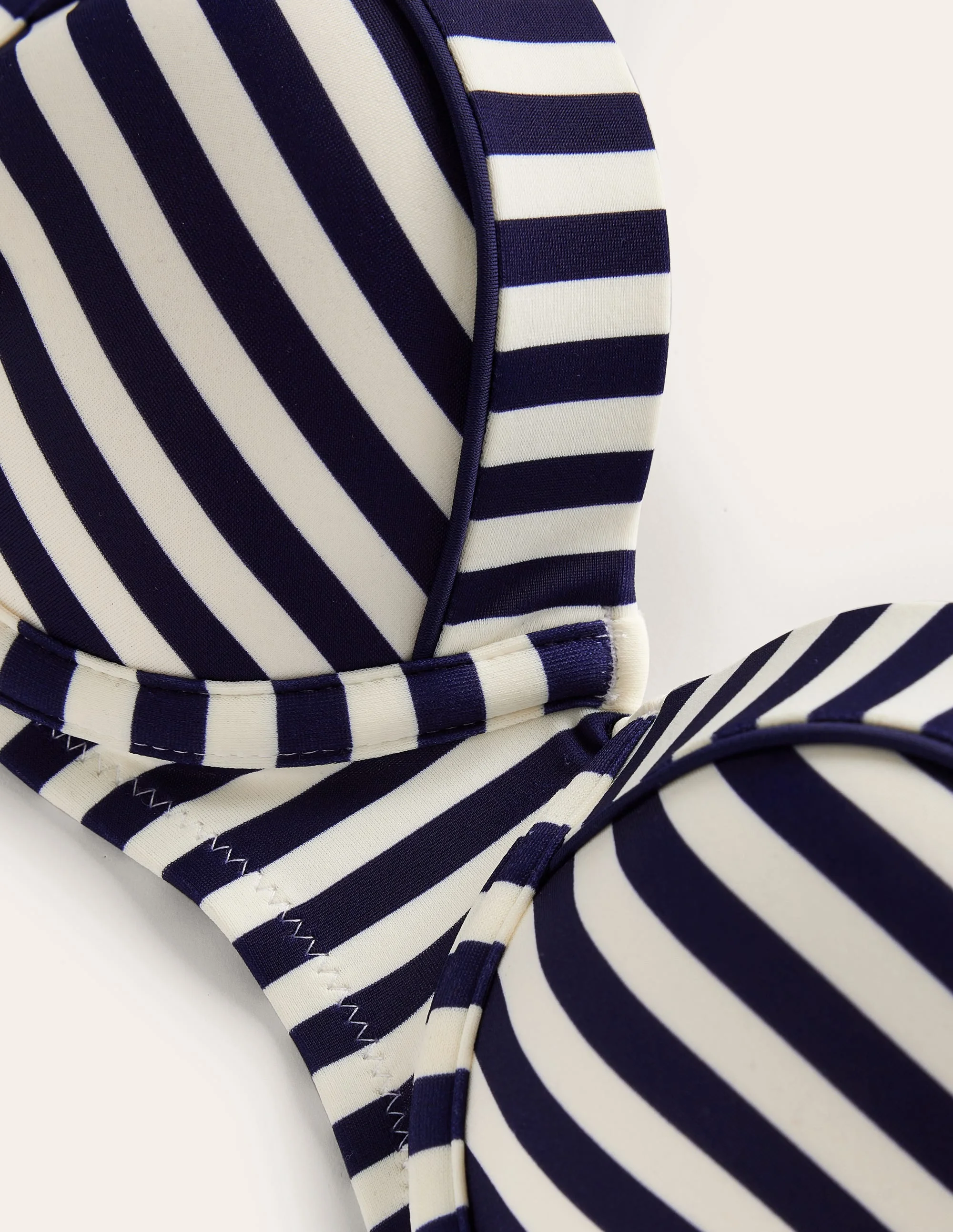 Rhodes Cup Sized Bikini Top-Navy, Ivory Stripe - 1