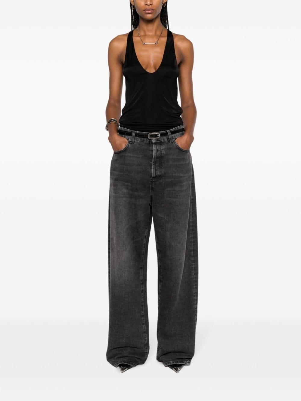armholes silk-satin tank top - 2