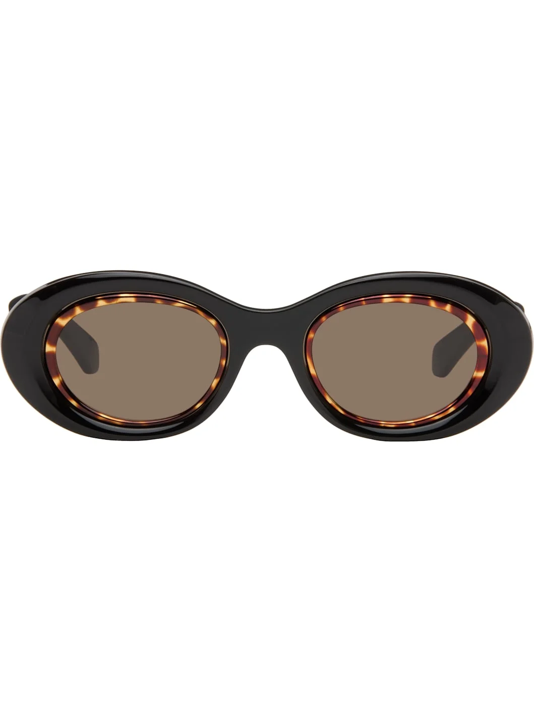 Black Mini Anagram Oval Sunglasses - 1