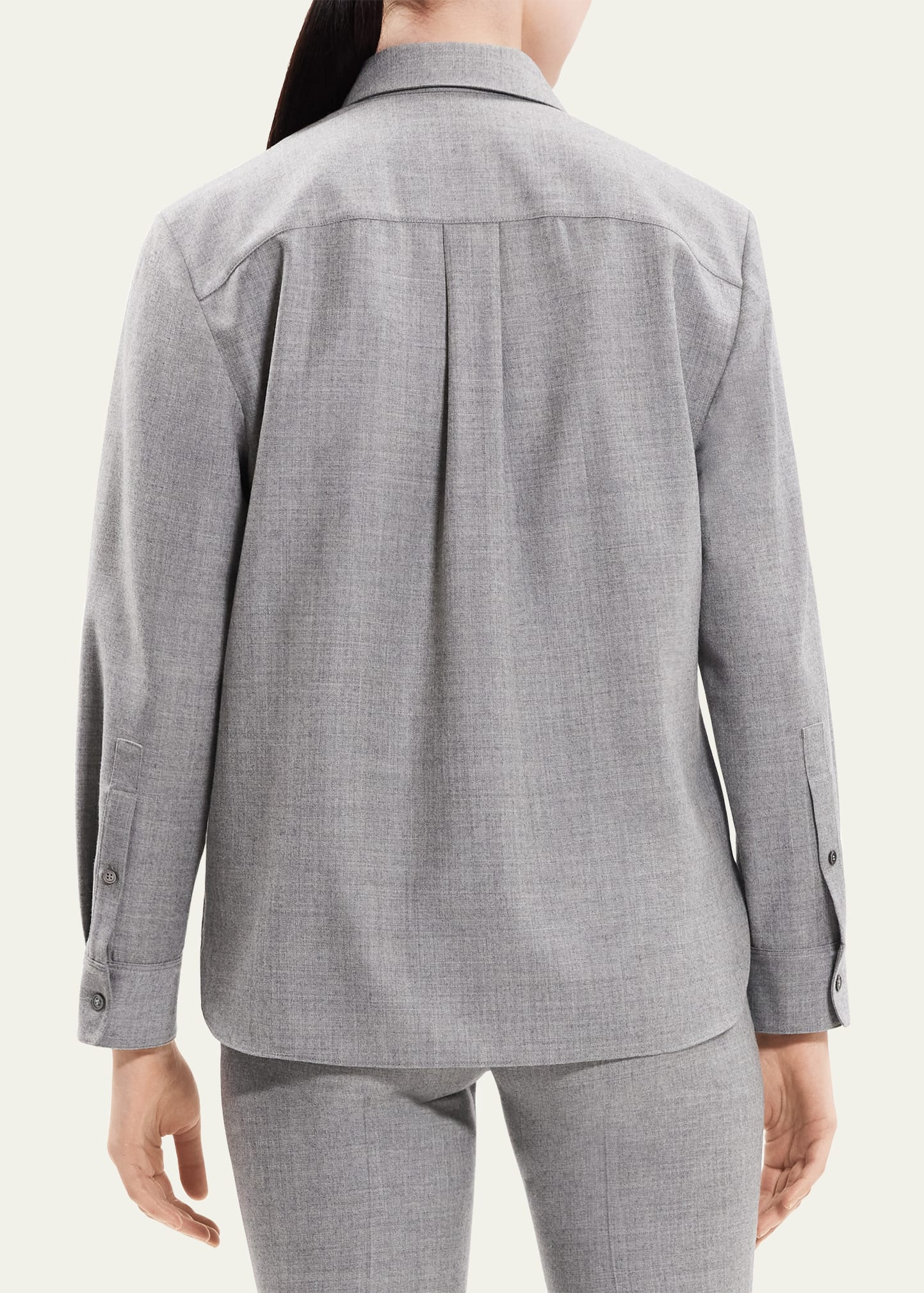 Classic Cotton Flannel Button-Front Shirt - 3