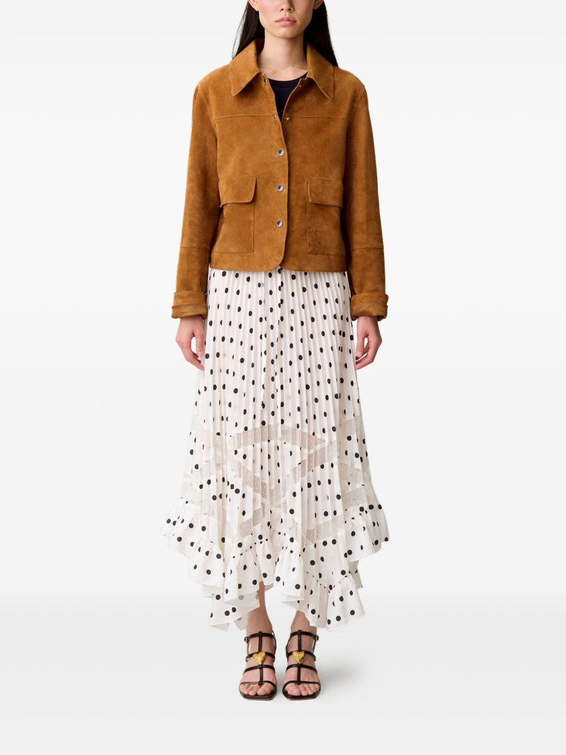 Claudie Pierlot polka-dot lace band midi skirt outlook