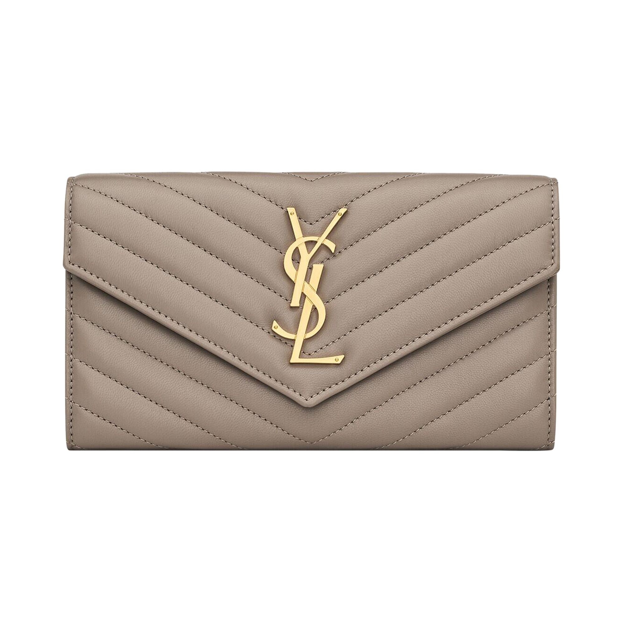 Saint Laurent Large Flap Wallet 'Greyish Brown' - 1
