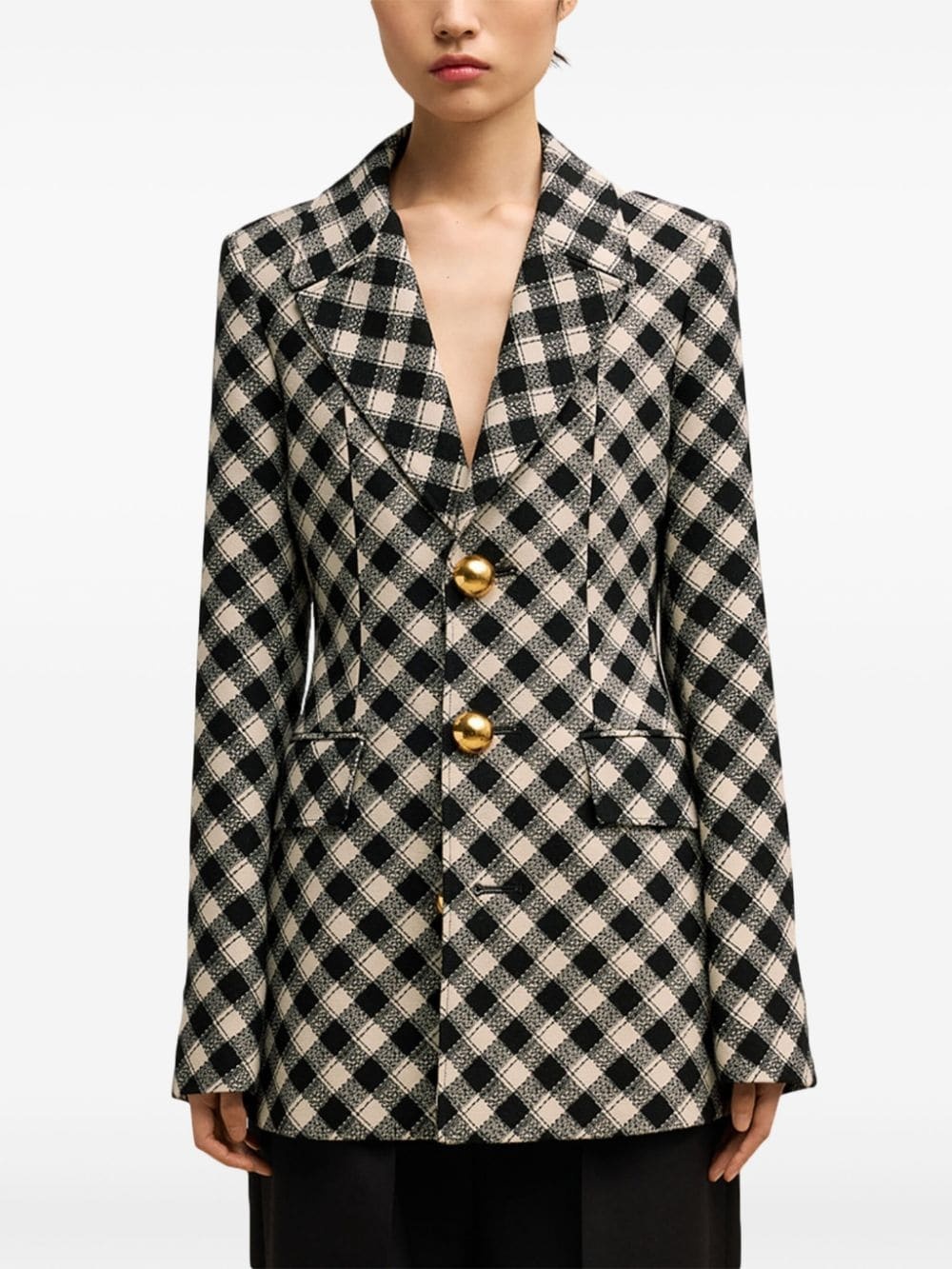check-pattern jacket - 5