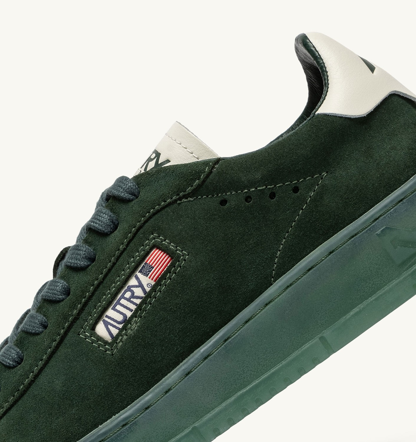 DALLAS LOW SNEAKERS IN MARSHMALLOW AND BOTTLE GREEN SUEDE - 2