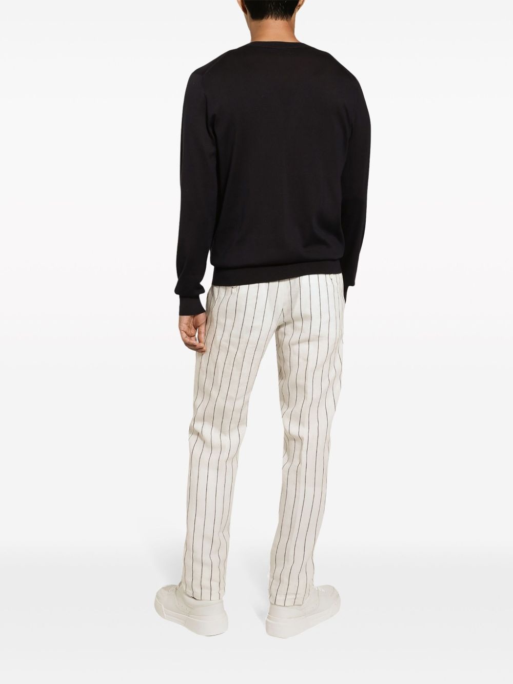 logo-embroidered silk cardigan - 4