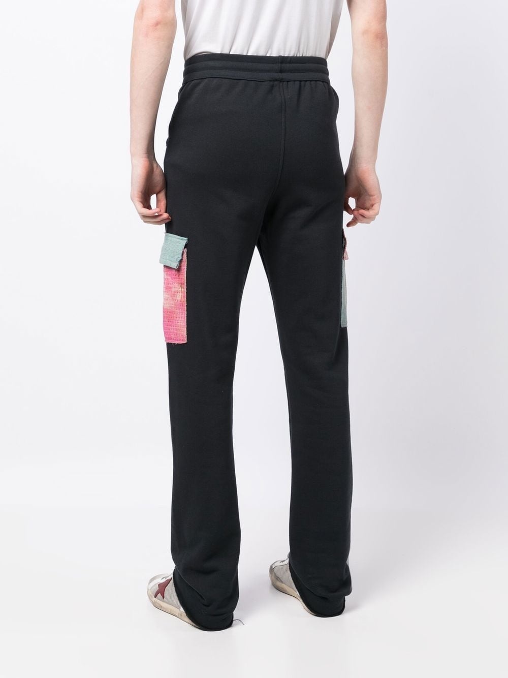 flap-pockets cotton track pants - 4