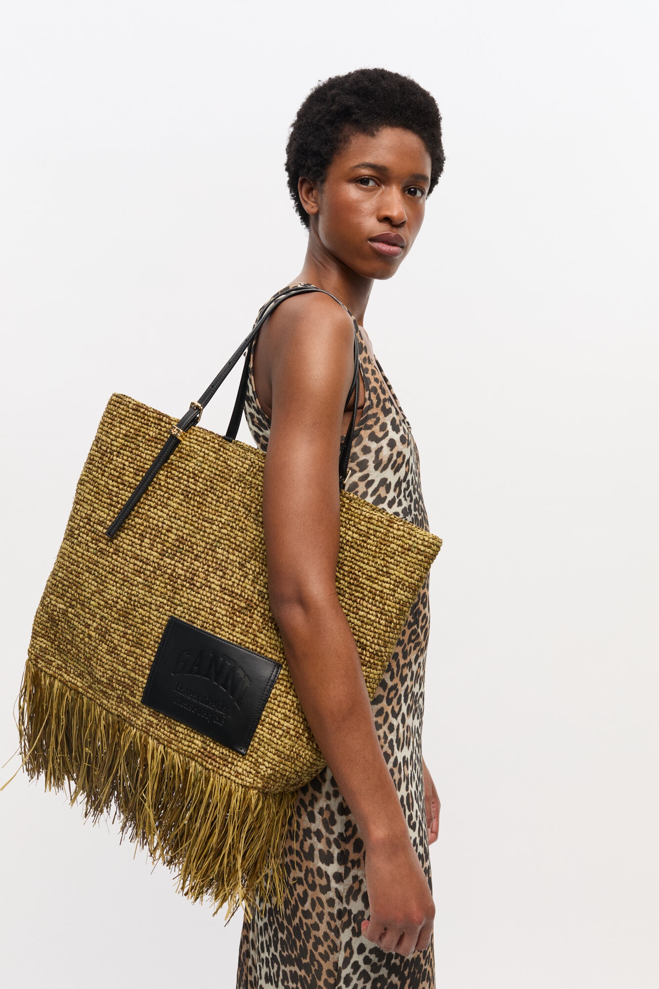 RAFFIA TOTE FRINGES BAG - 5