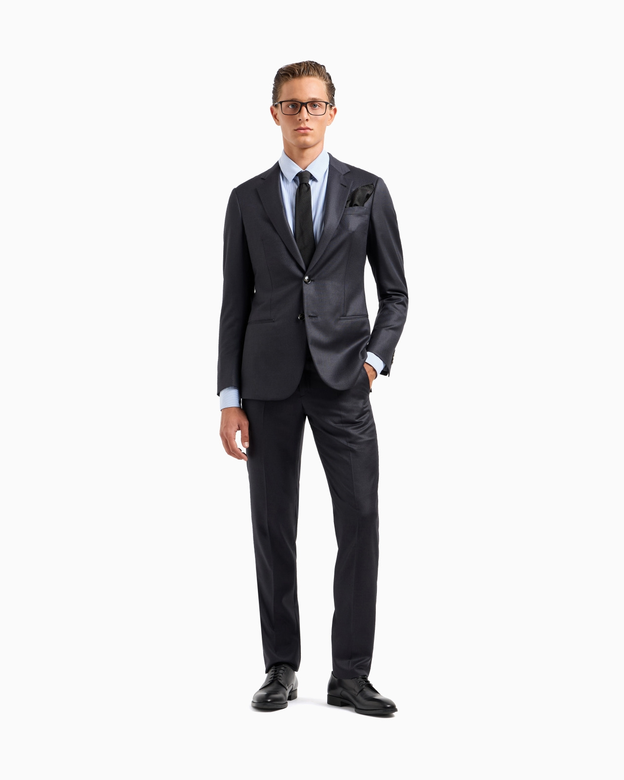 Manhattan Line virgin-wool single-breasted suit with a micro-check motif - 2
