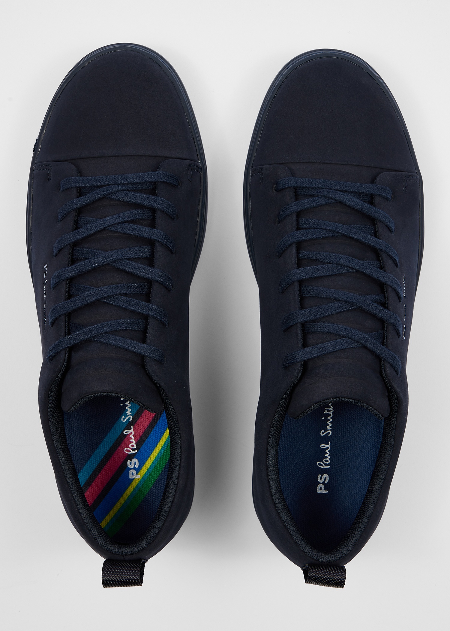 Navy Blue Nubuck Leather 'Lee' Trainers - 5