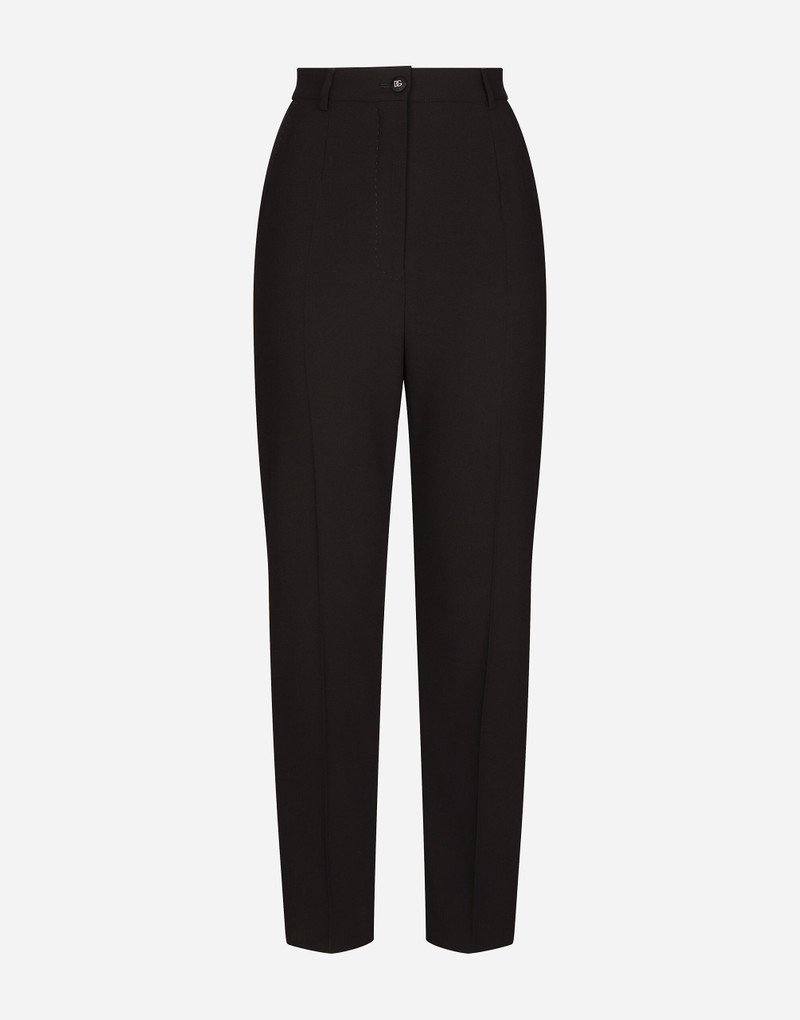 Wool pants with duchesse tuxedo band 1