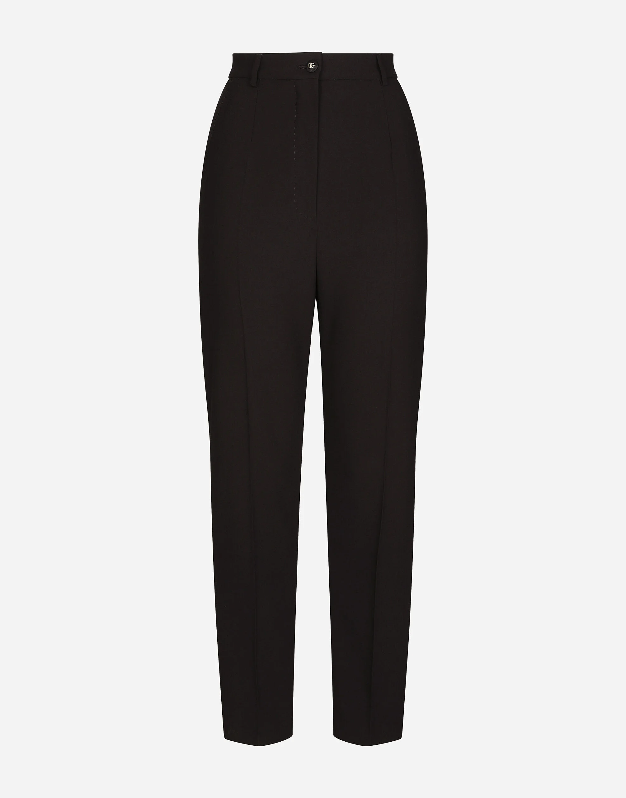 Wool pants with duchesse tuxedo band - 1