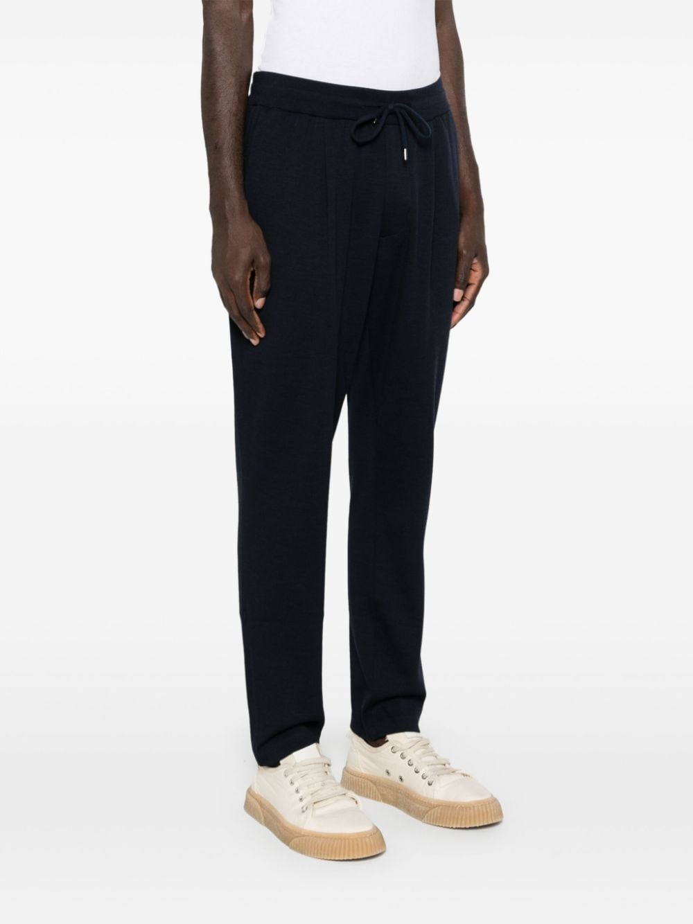 drawstring virgin wool trousers - 3