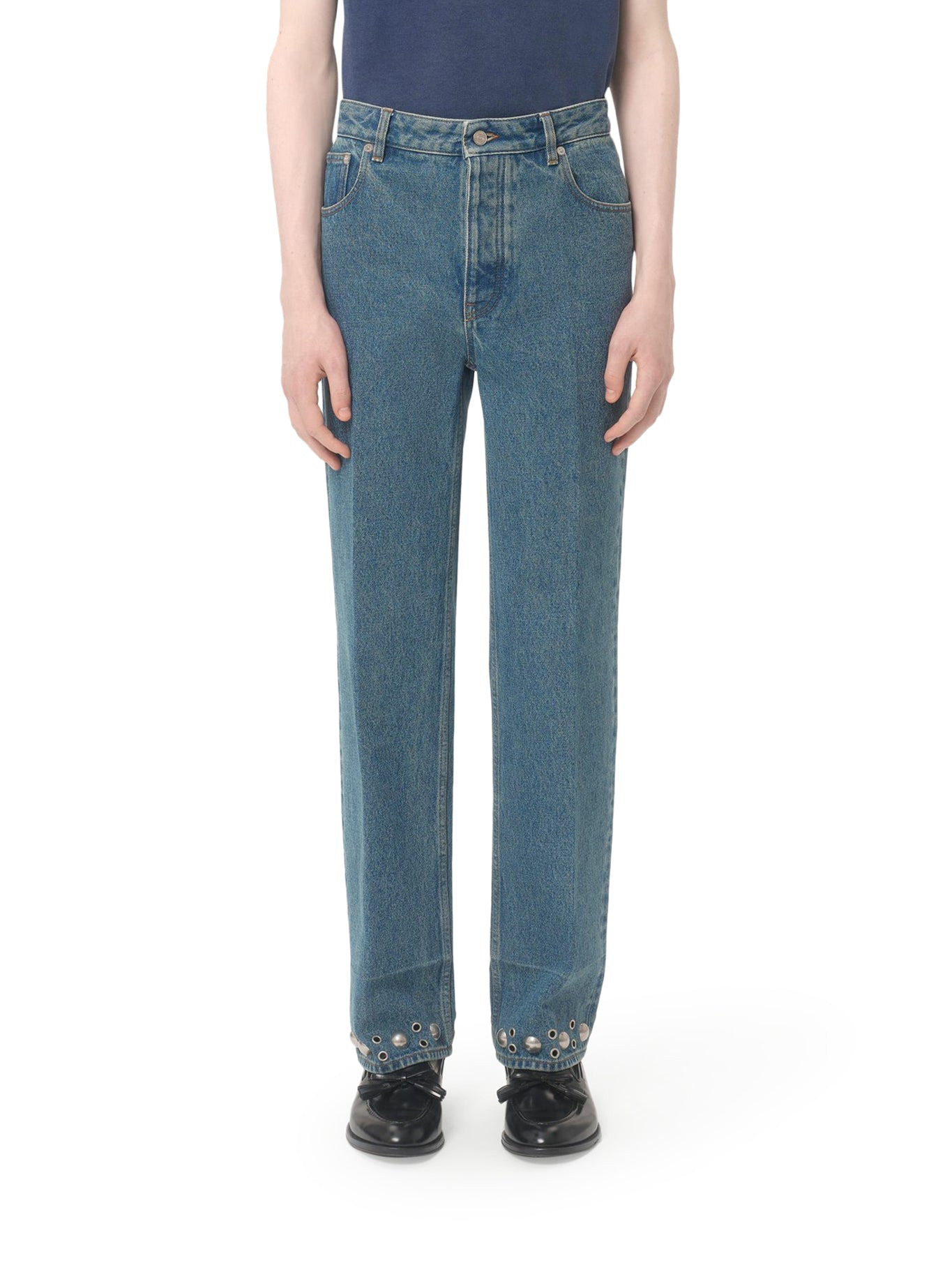 DENIM PANTS WITH CABOCHONS - 3