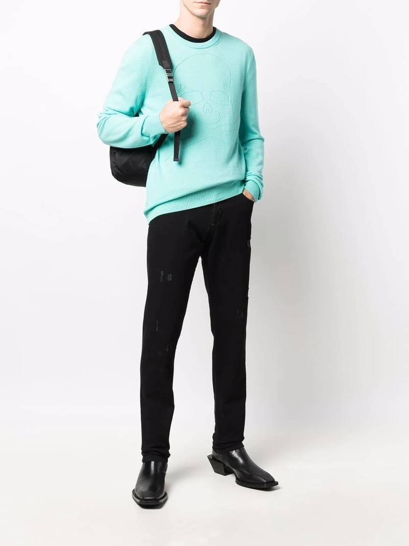 PHILIPP PLEIN fine-knit skull-motif jumper outlook