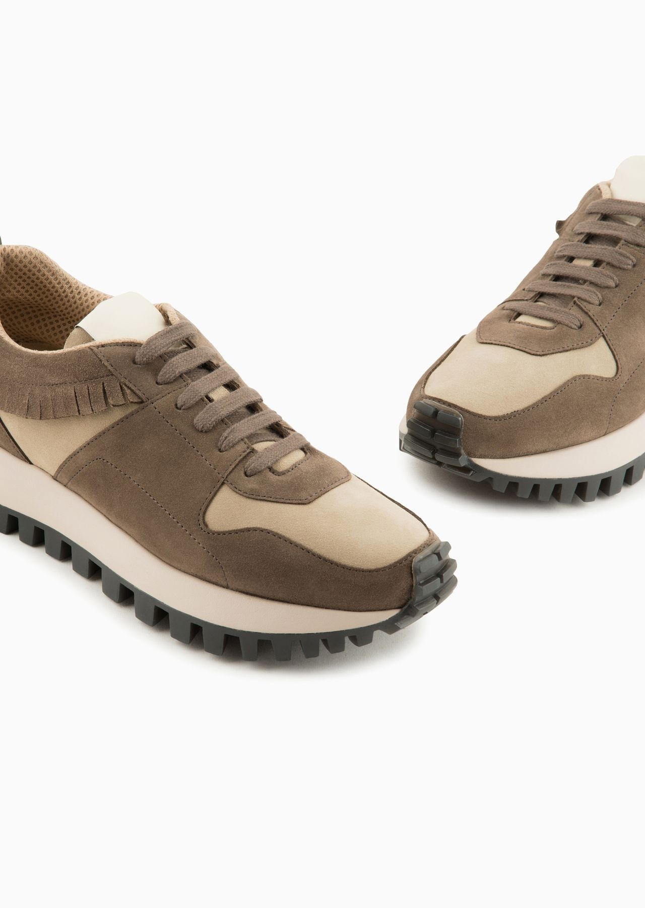 Emporio Armani Sustainability Values Capsule Collection suede sneakers with fringe detail - 5