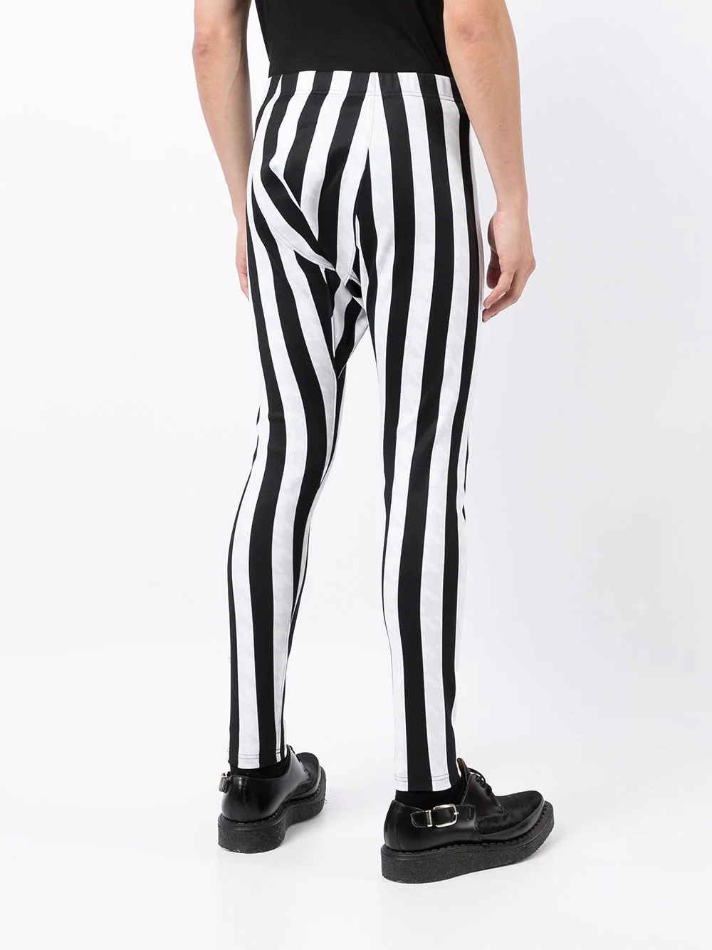 asymmetric striped pattern leggings - 4