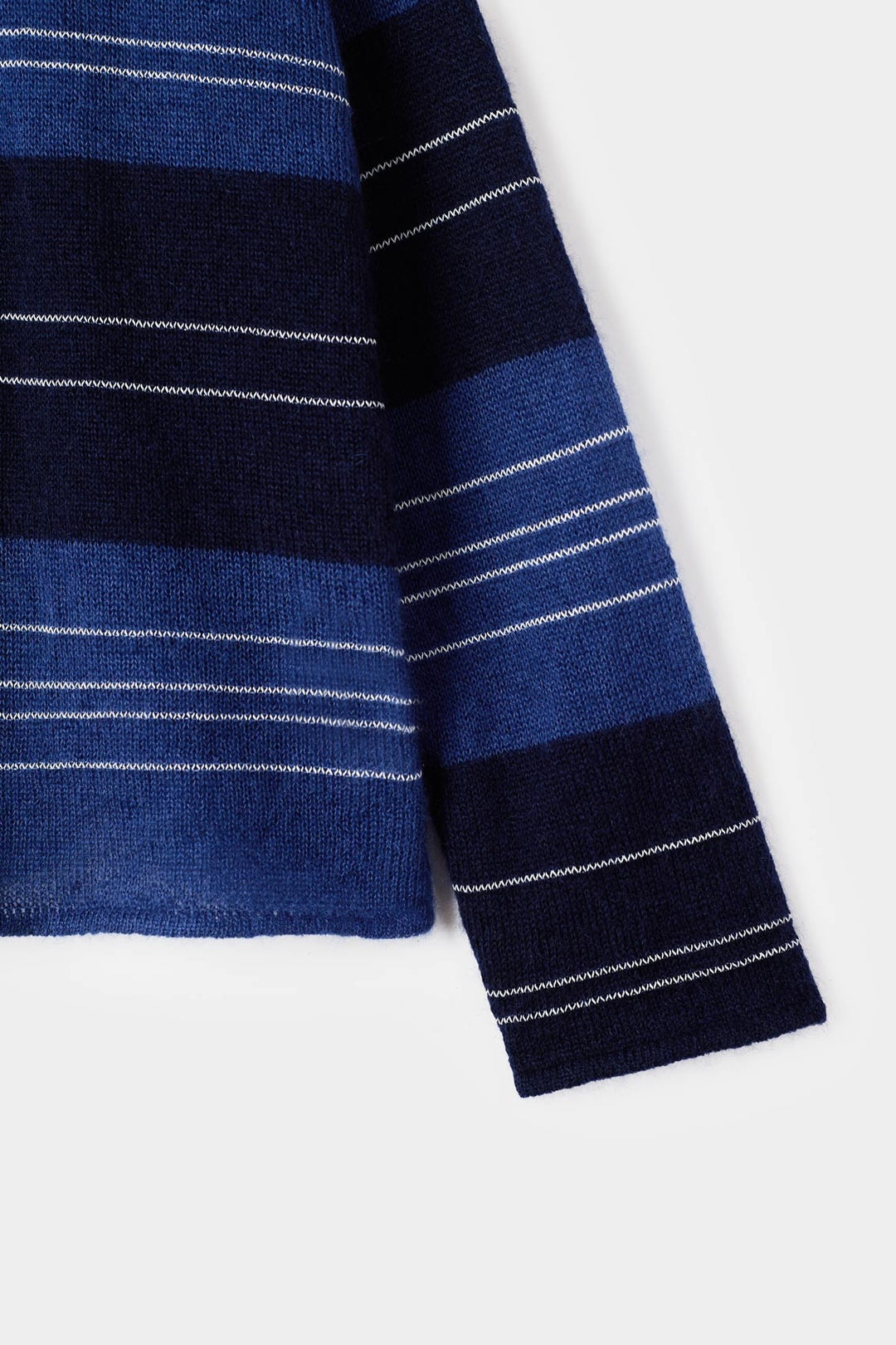 MOHAIR CREWNECK JUMPER / blue & dark blue stripes - 6