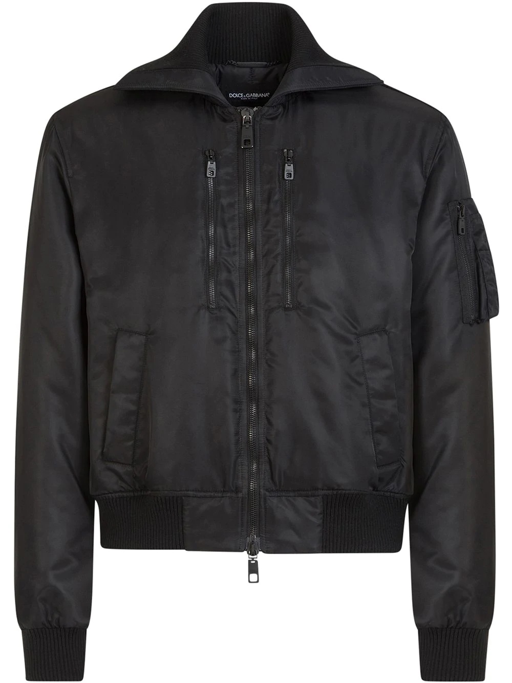 high-collar bomber jacket - 1