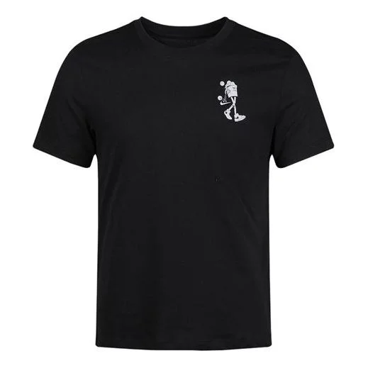 Nike Back Basketball Graffiti Printing Short Sleeve Black CD0959-010 - 1