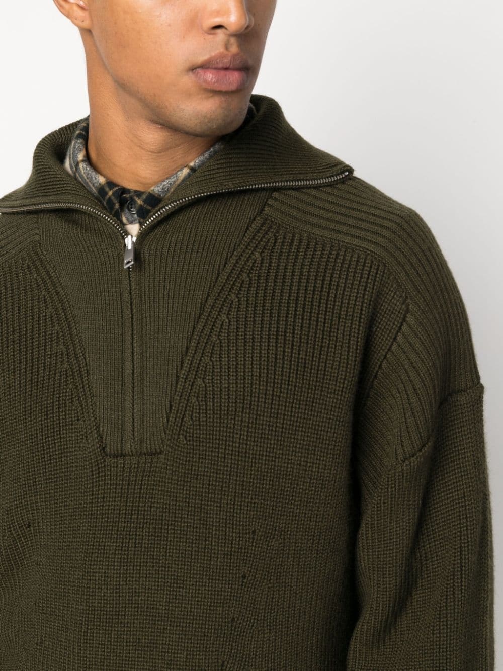 logo-patch zip-up jumper - 5