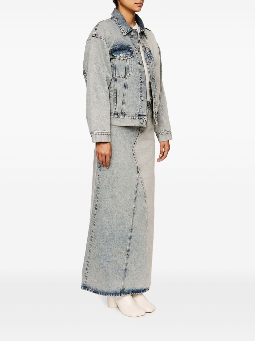 distressed-effect denim jacket - 3