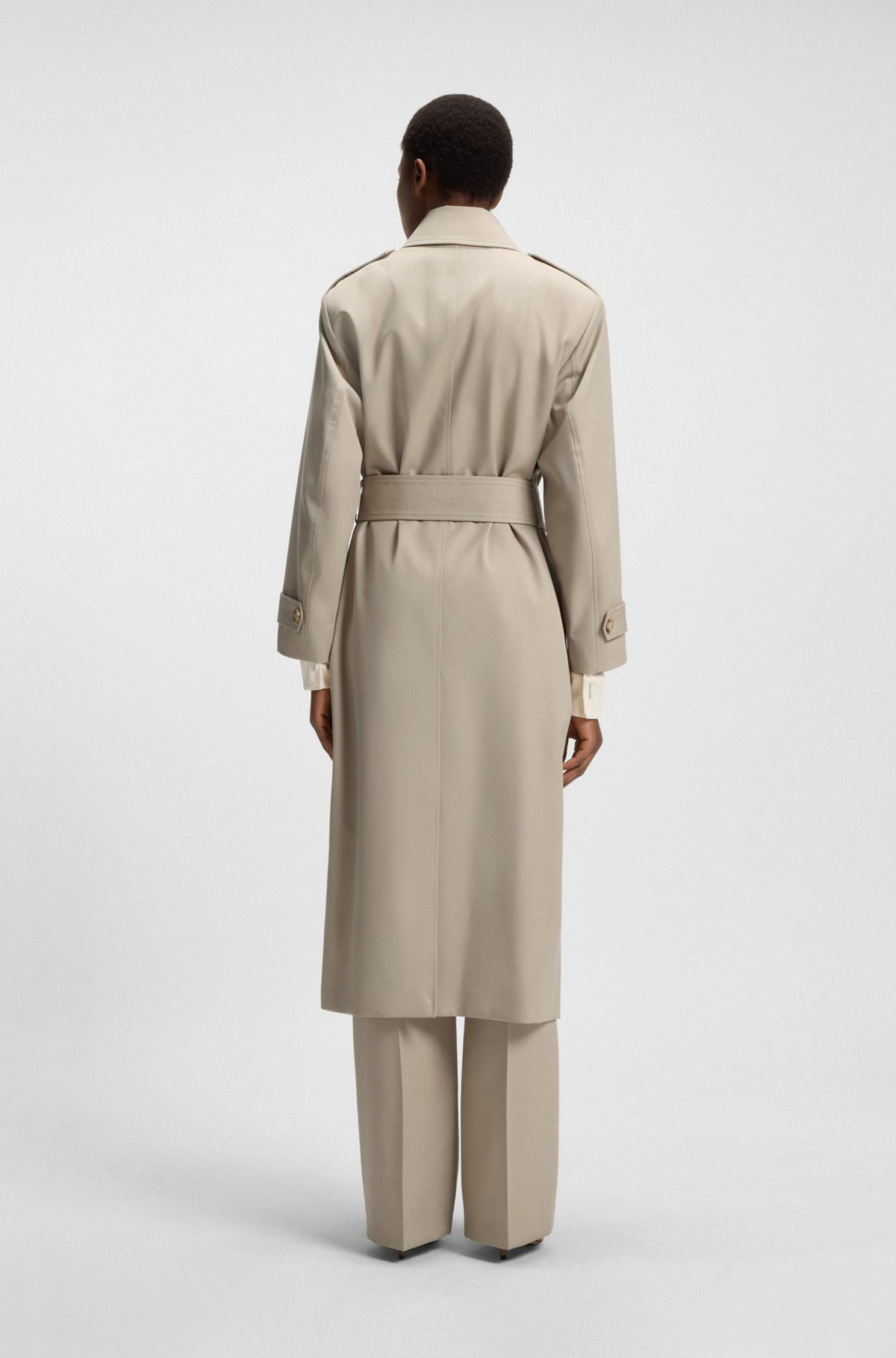 BELTED TRENCH COAT IN WOOL - 4