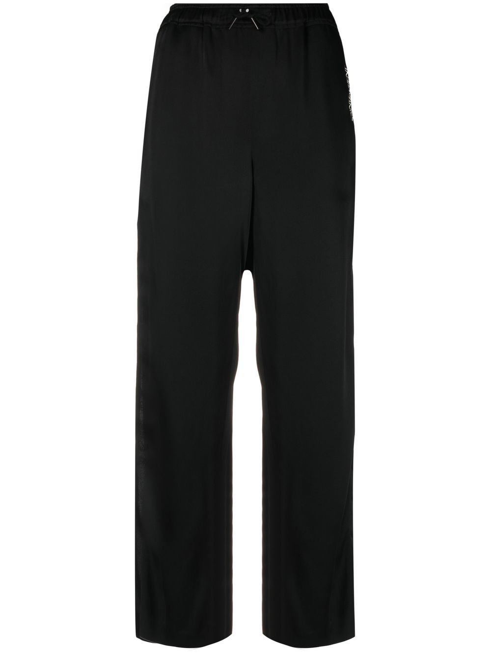 logo-embroidered crop trousers - 1