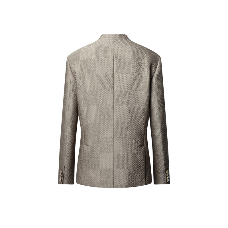 Damier Wool-Silk Jacquard Double-Breasted Jacket 3