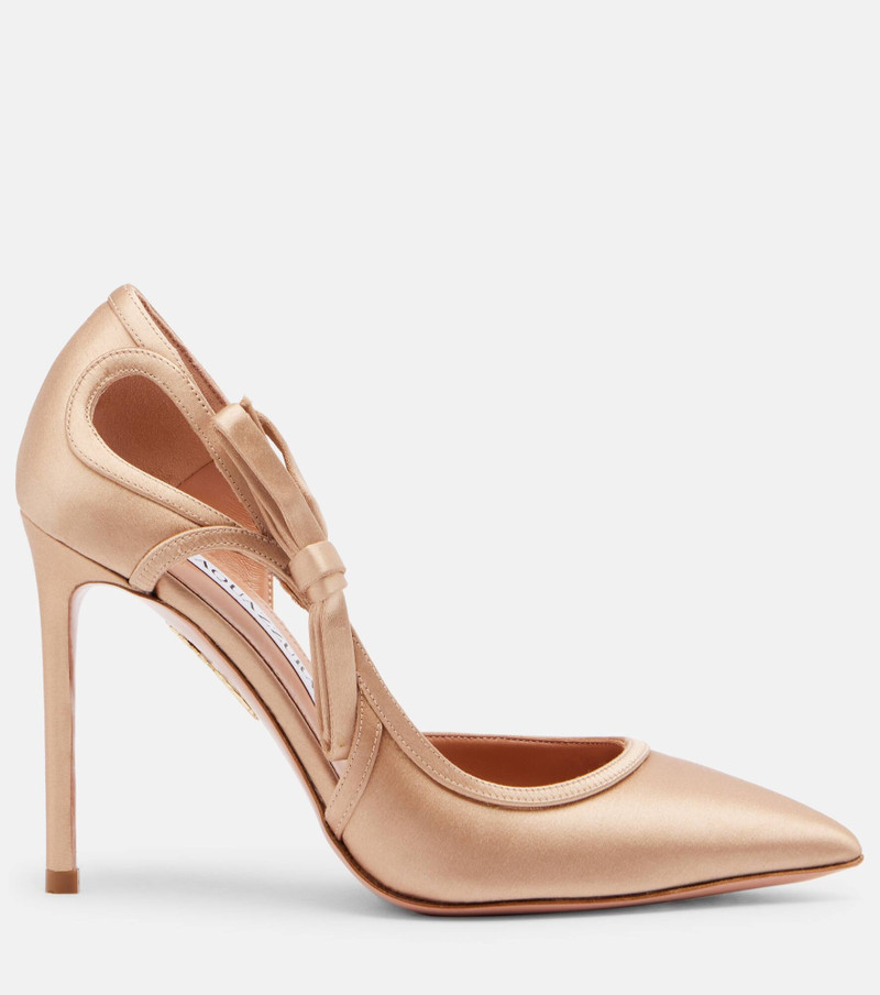 Soave 105 bow-detail satin pumps 4