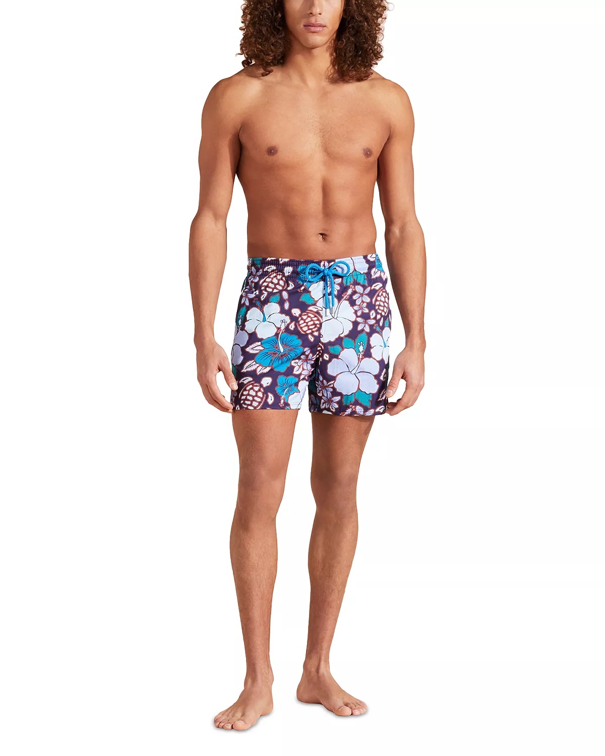 Moorea Tropical Turtles Stretch 4.5" Inseam Swim Trunks - 1