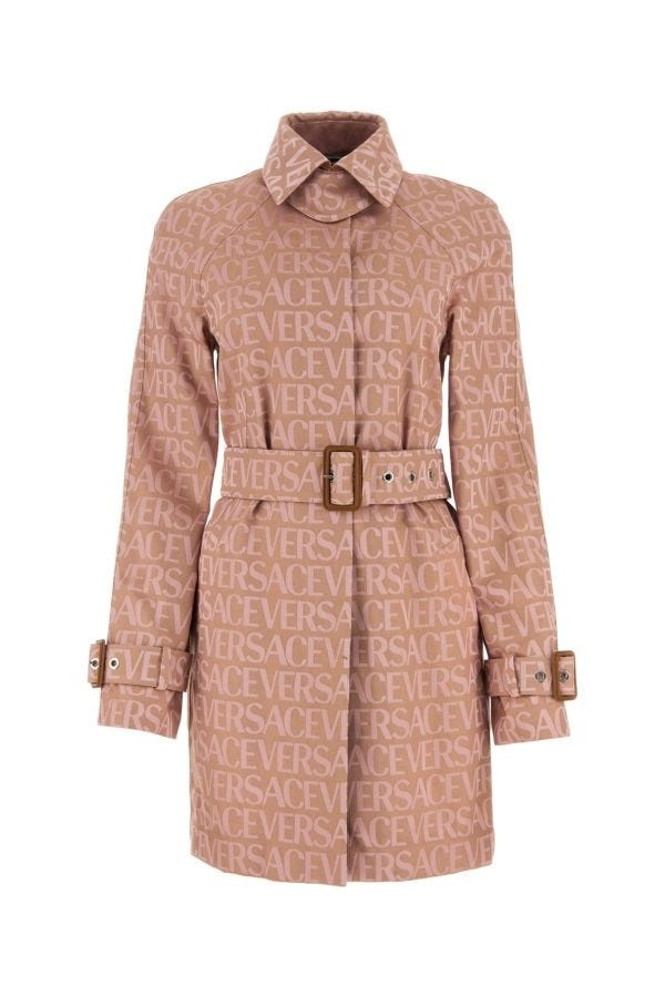 トレンチコート Versace Embroidered Polyester Blend Trench Coat VERSACE VERSACE WOMAN Embroidered Polyester Blend Trench