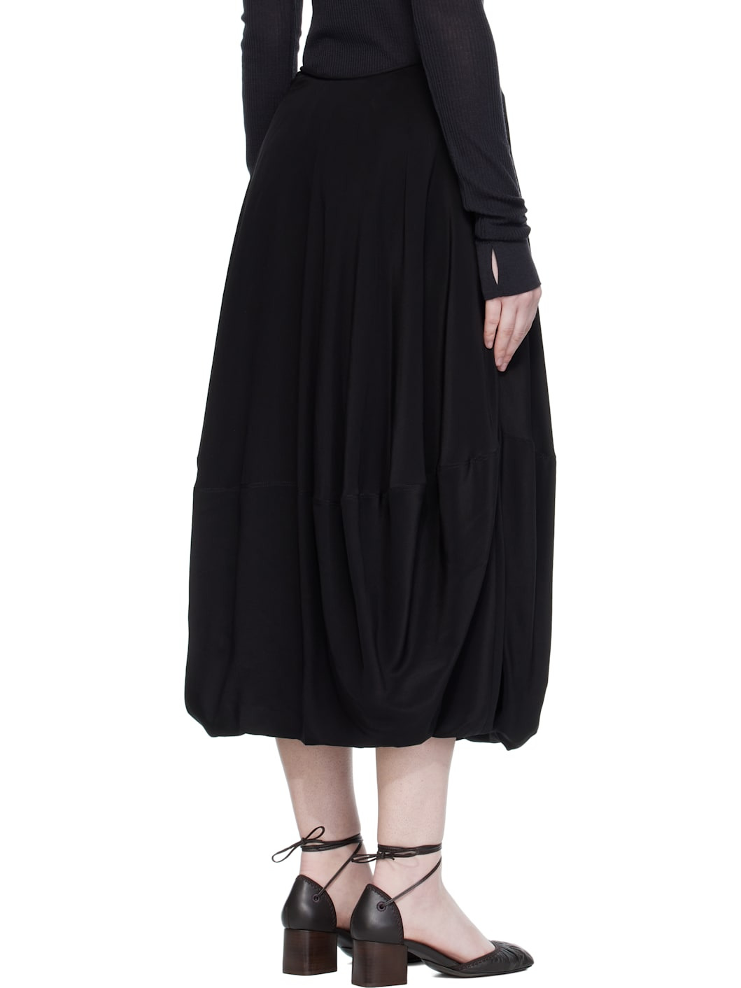Black Balloon Maxi Skirt - 3