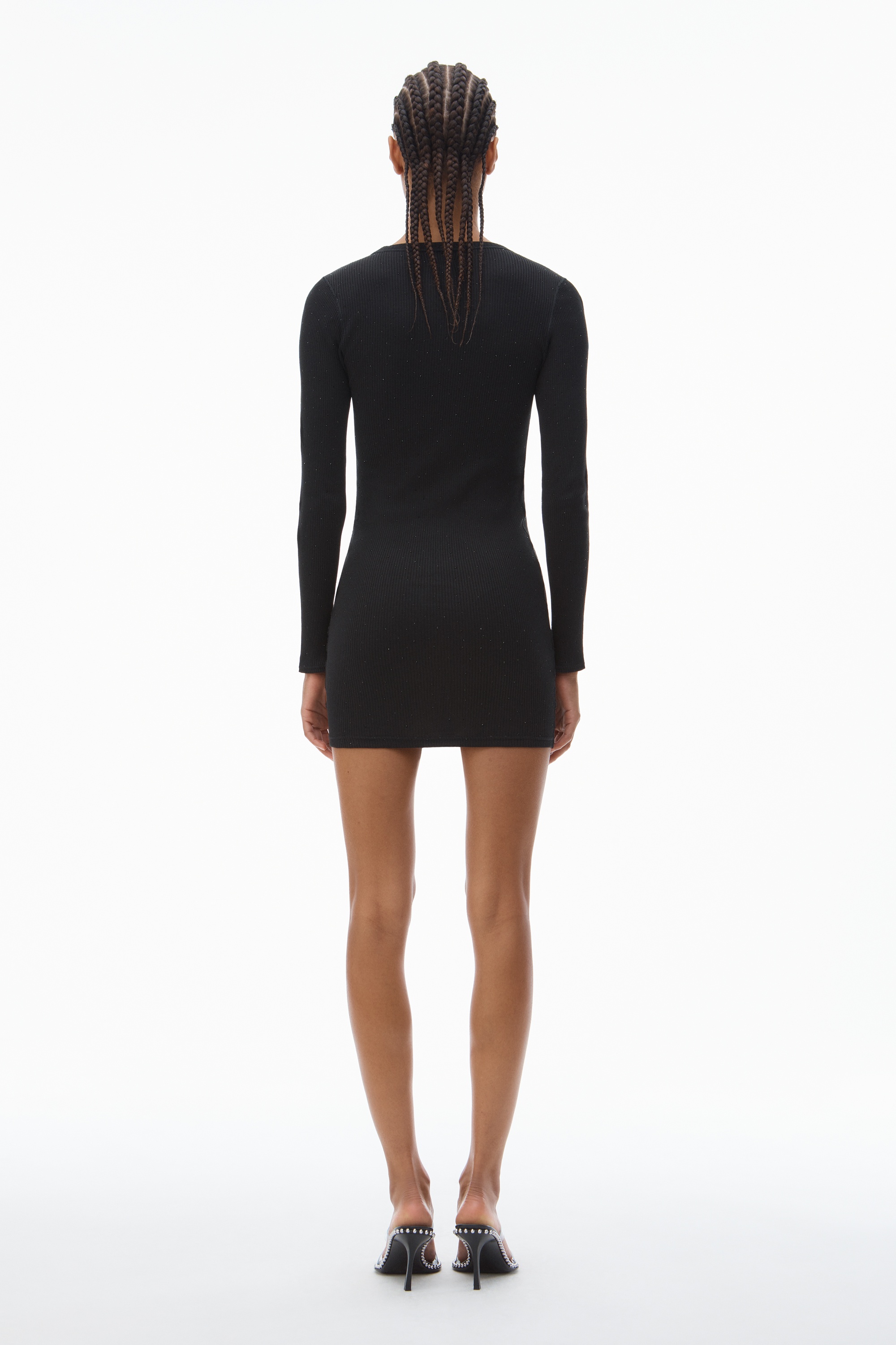 Crystal Hotfix Long-Sleeve Loungewear Minidress - 4