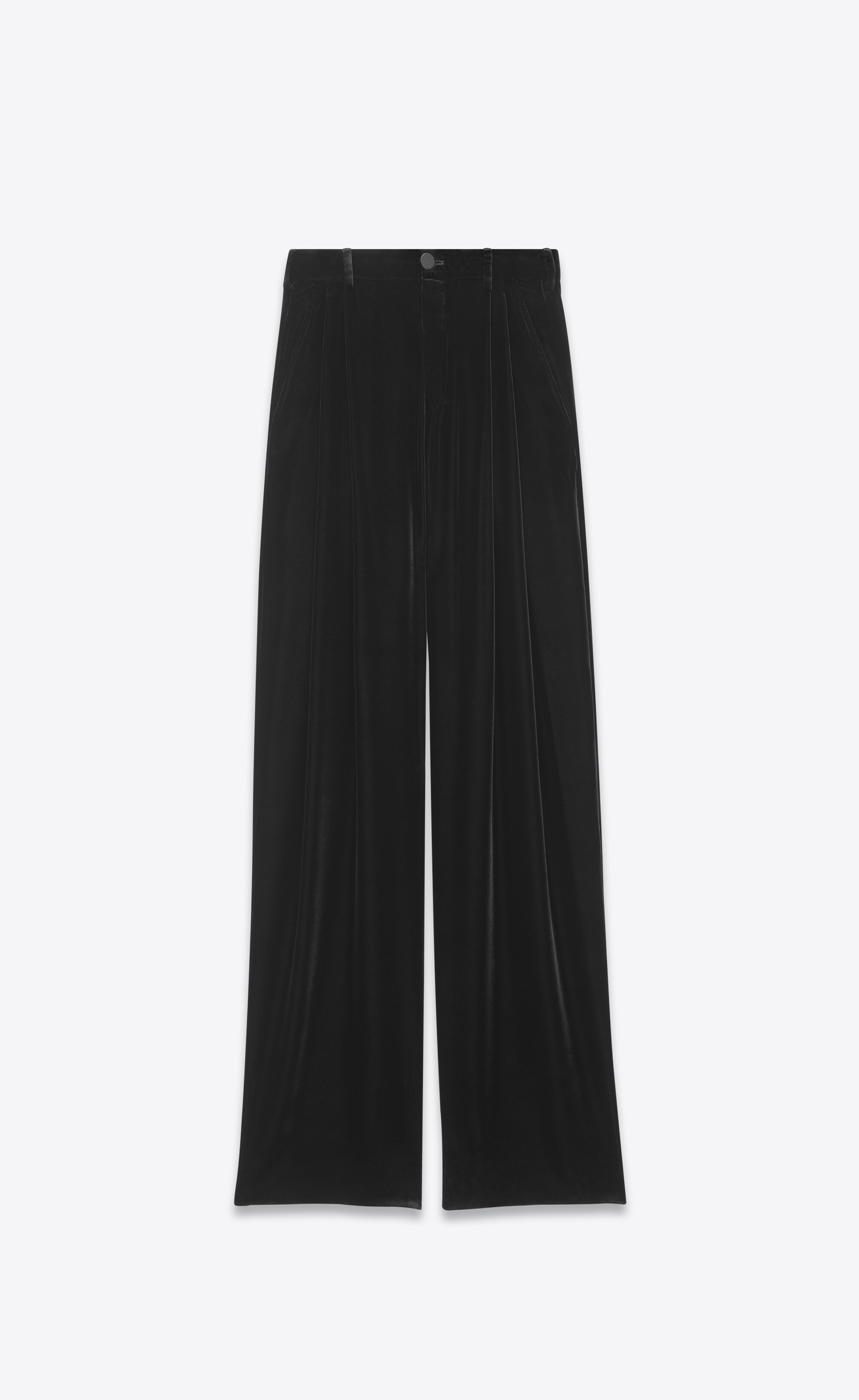 wide-leg pants in silk velvet - 1