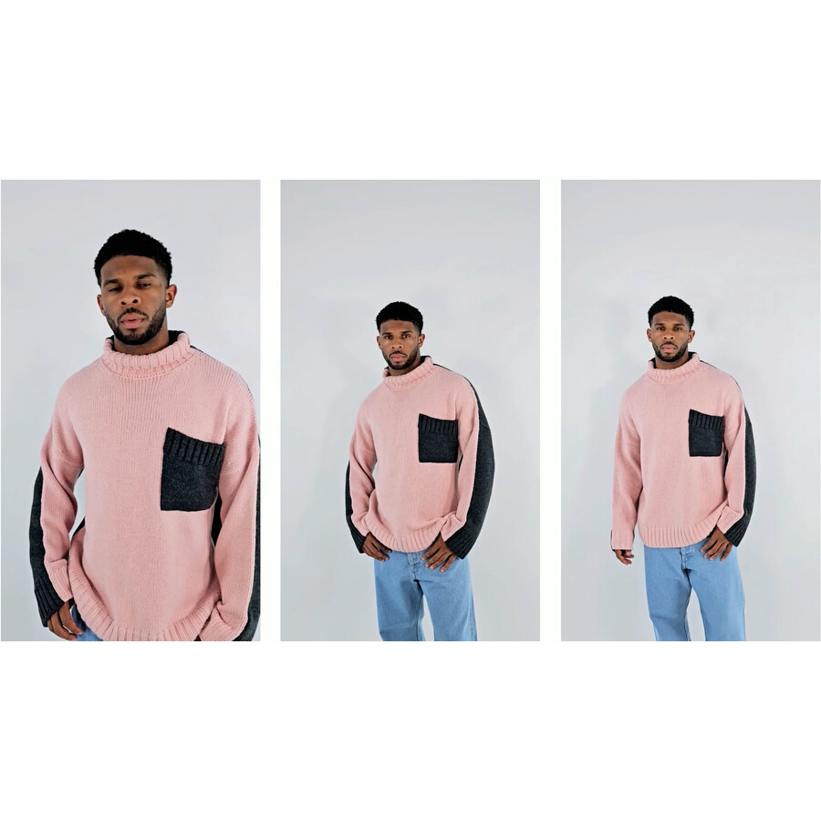 JW Anderson Contrast Patch Pocket Turtleneck Jumper - 3