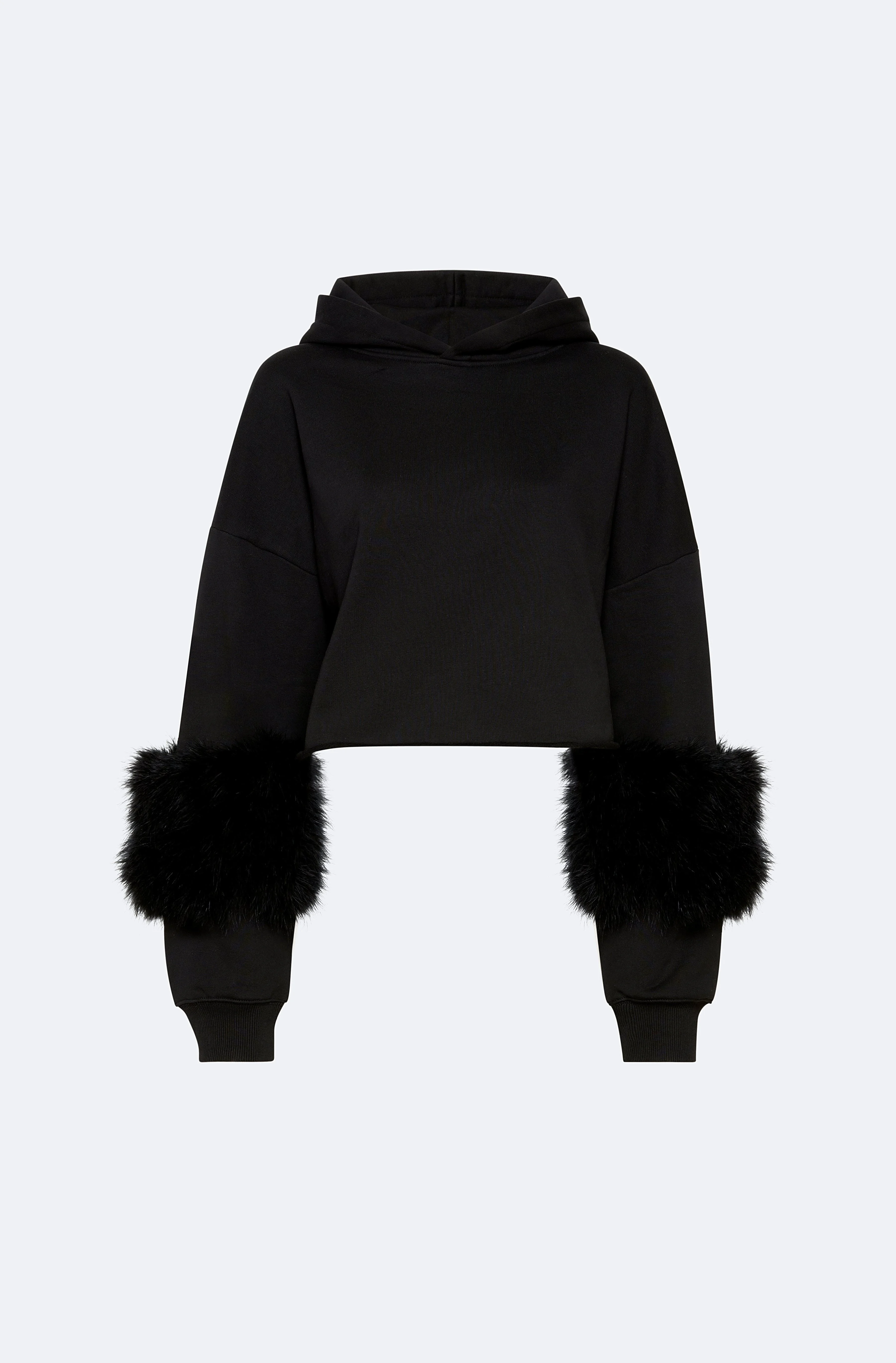 Cotton Sweatshirt With Marabou Feathers - 1