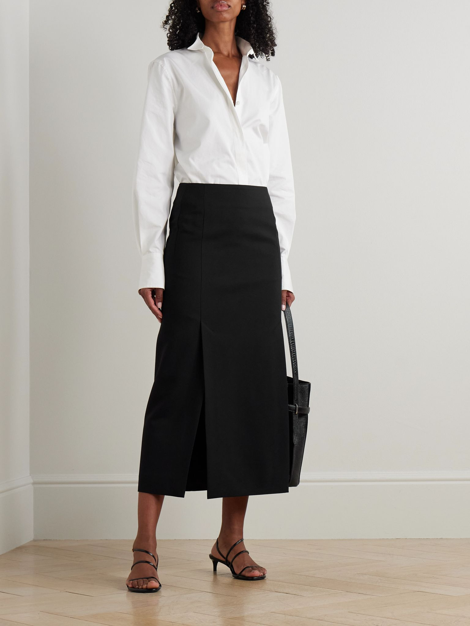 Woven midi skirt Black - 2