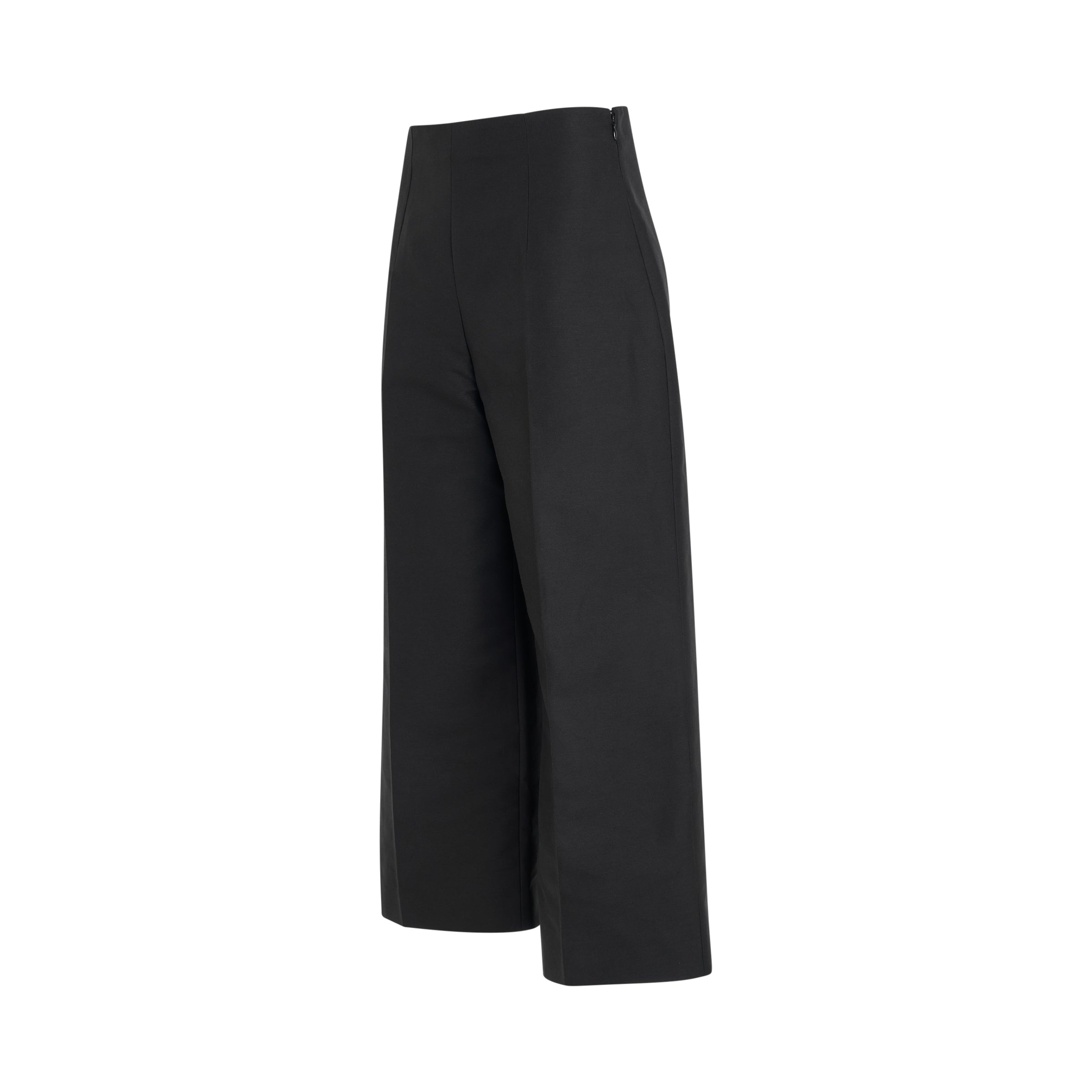 High Waisted Straight Leg Pants in Black - 2