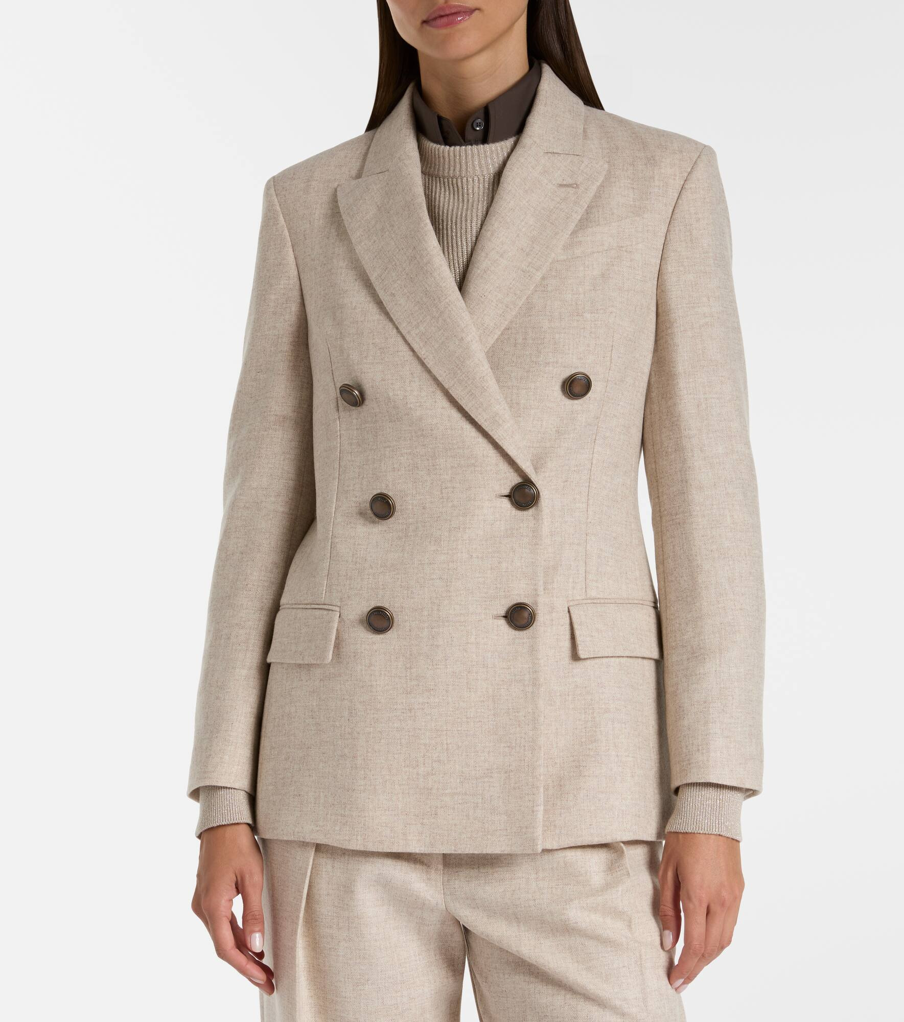 Wool and cashmere blazer - 6
